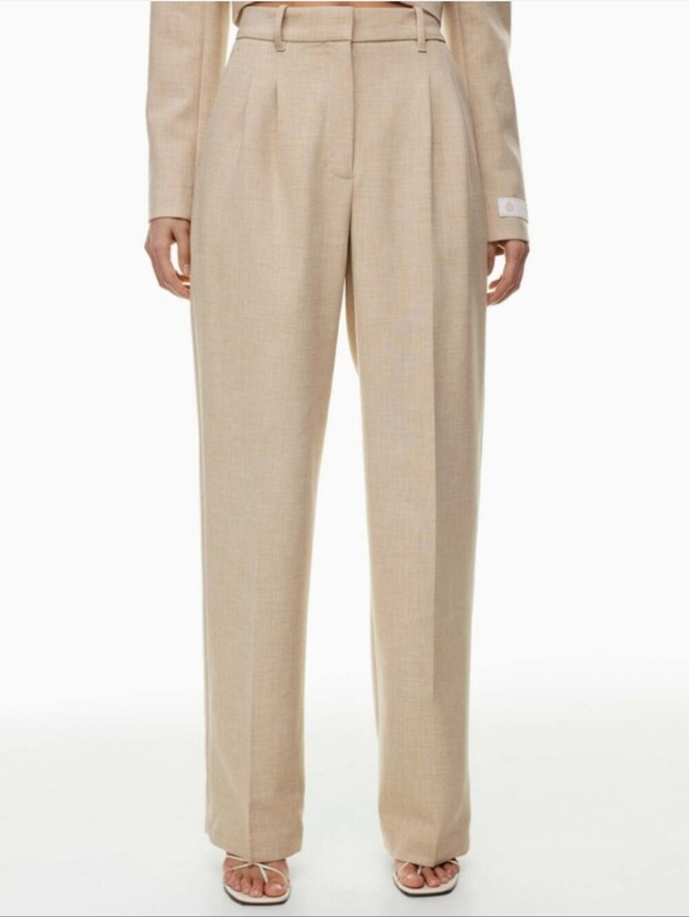 WILFRED Effortless Pant Beige Crepette Pleated Size 2 Aritzia
